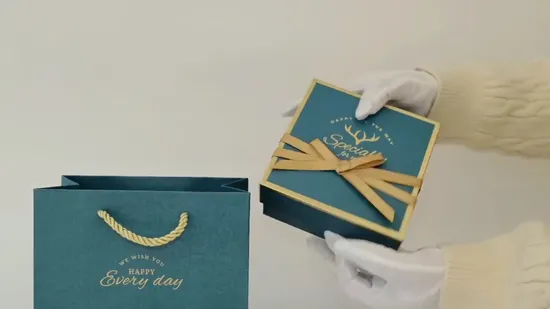 Sac cadeau en papier personnalisé de haute qualité avec impression de dessin animé et ruban