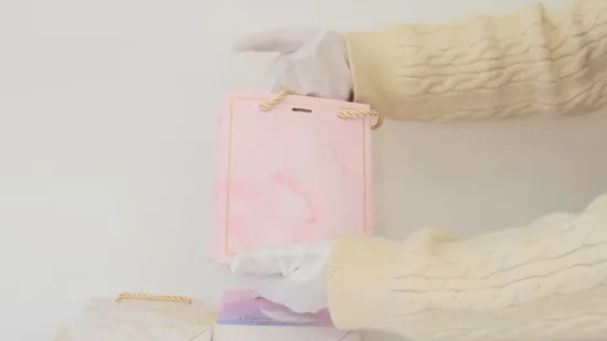 Sac cadeau personnalisé en papier kraft recyclable avec poignée torsadée