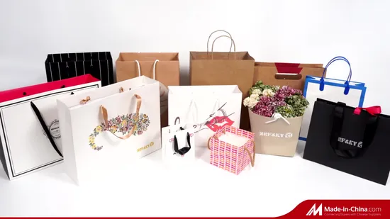 Sac en papier kraft blanc imprimé personnalisé pour vêtements