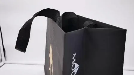 Sac cadeau en papier mat personnalisé avec logo estampé à chaud et motif
